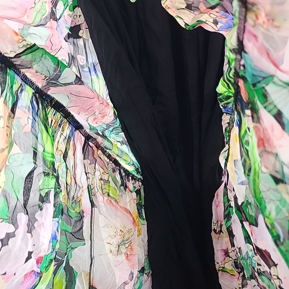 NWT Nissa Scarf-Detail Silk Maxi Dress Multicolor Floral Sz US 4 MSRP $1229 - Picture 16 of 16